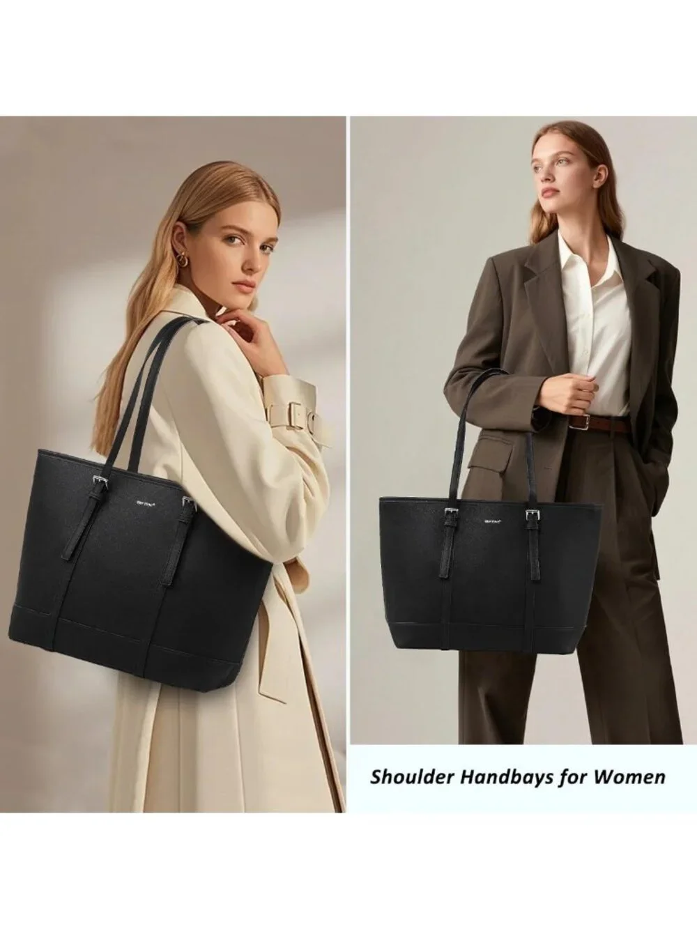 Stylish Vegan Leather Tote Bag for Women | Large Shoulder Handbag with